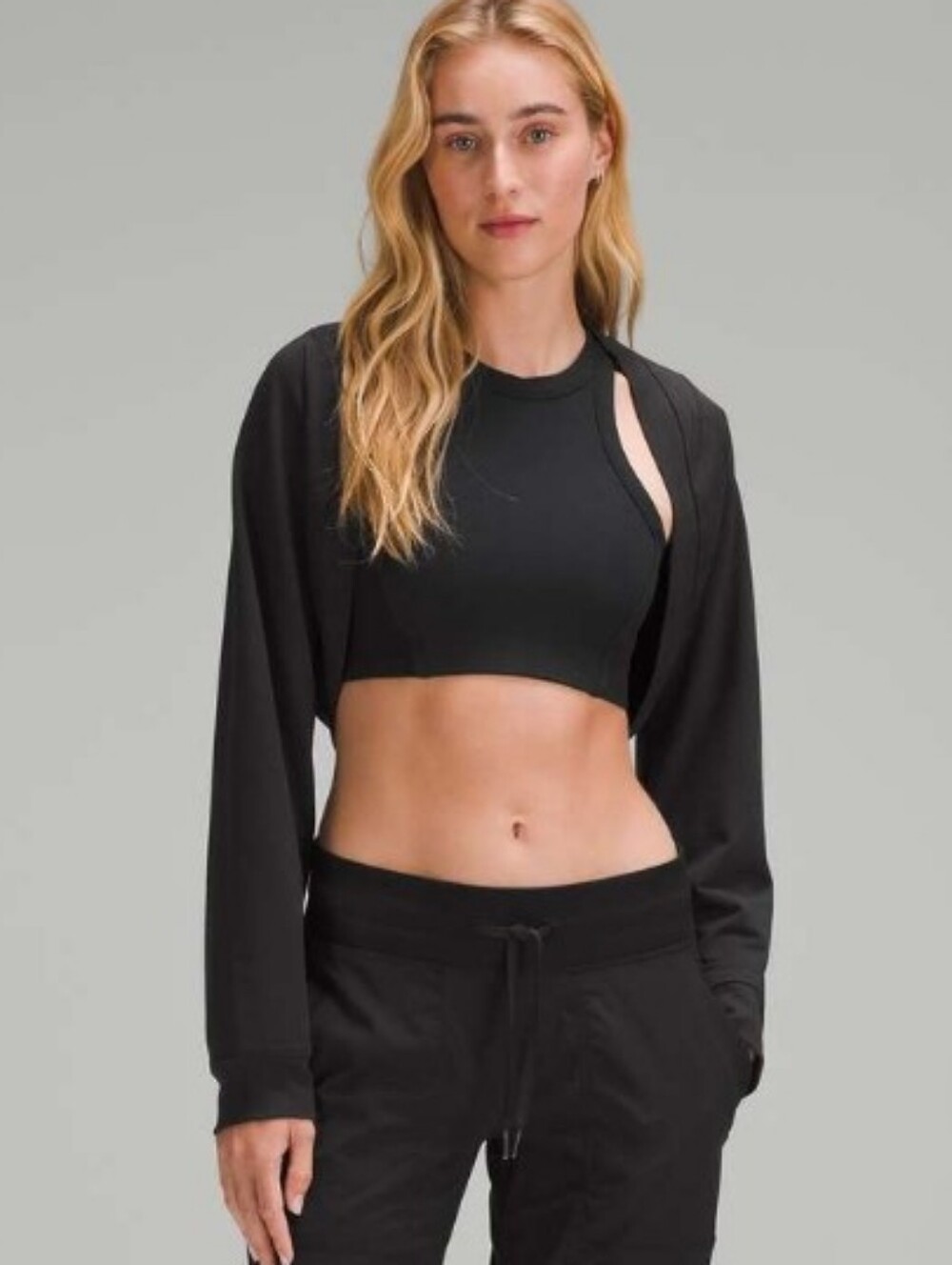 🍋🖤 Lululemon French Terry Long-Sleeve Shrug Black (GUC) Oversized Slouchy Fit✨